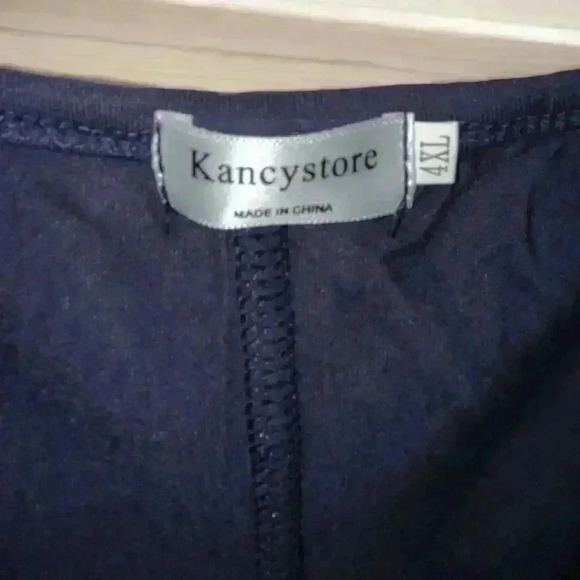 Kancy Store Navy Blue Cold Shoulder Medi Shift Dress Women Plus Size 4XL Leisure - Picture 3 of 15